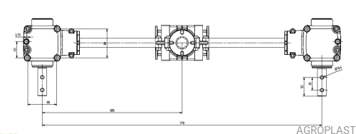 Műtrágyaszóró fogaskerék szerelvény (1:1,5) 770 mm
