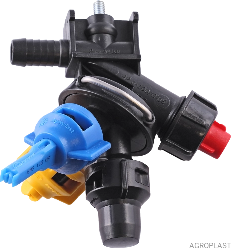 3-way nozzle holder (single hose connector, Arag-system)