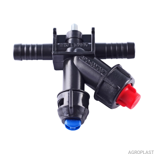 Nozzle holder with diaphragm cut-off valve (RAU-system, double hose connector)