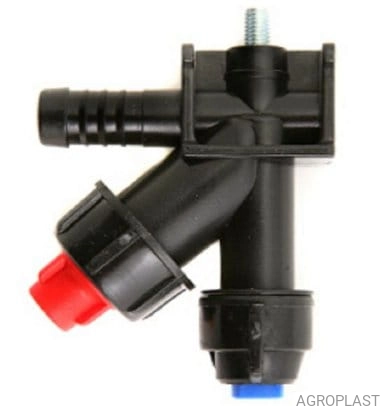 Nozzle holder with diaphragm cut-off valve (RAU-system, single hose connector)