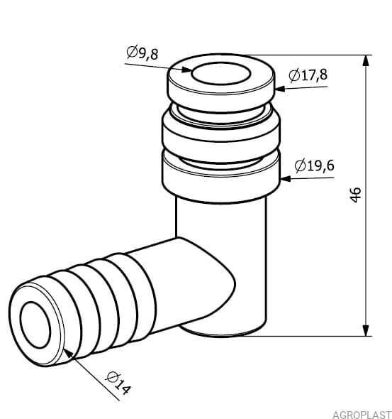 Wtyczka kątowa o 12,5 – mocowana zawleczką